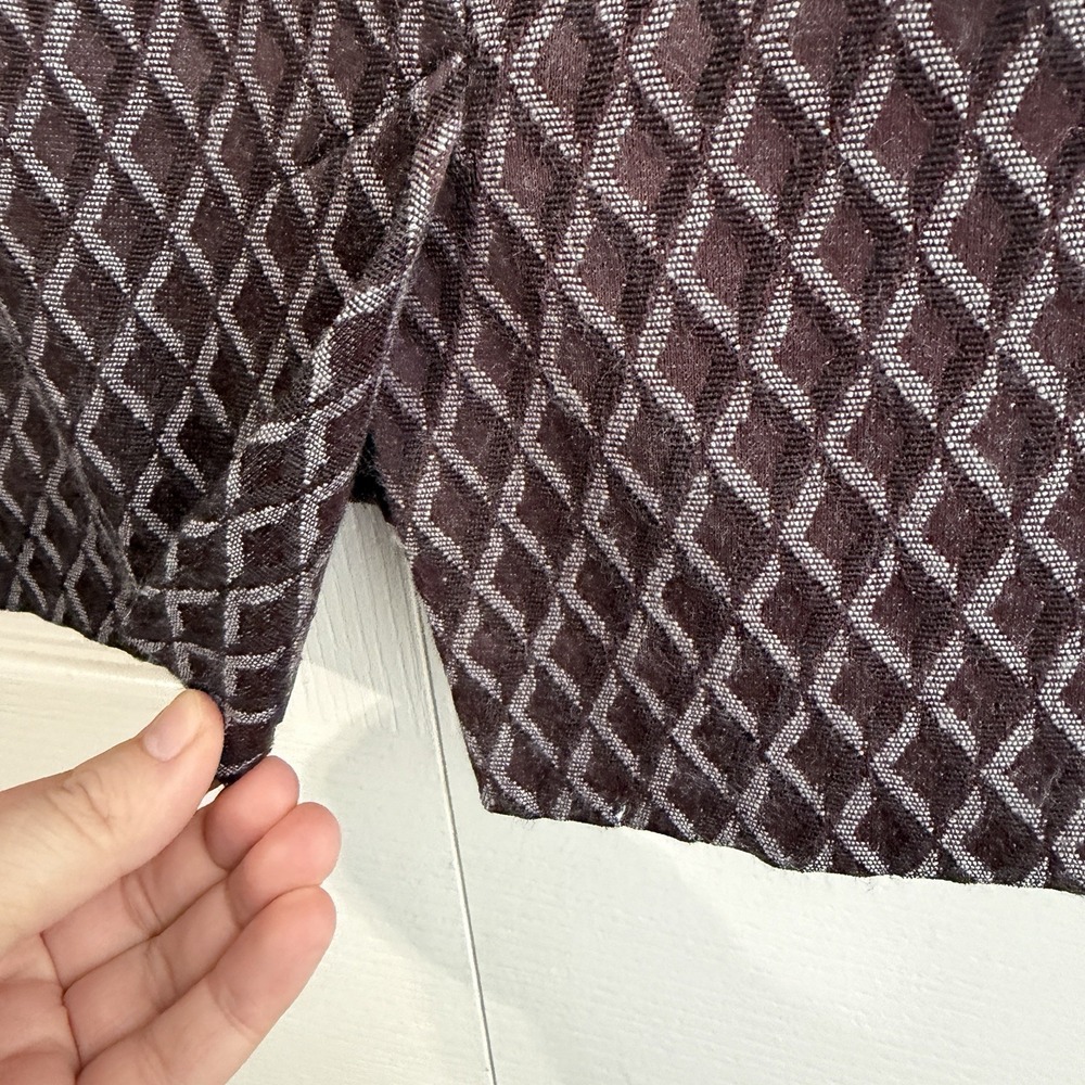 Loft Outlet Burgundy Gray Diamond Lined Mini Skirt Women's Size 12 Business - Picture 4 of 6